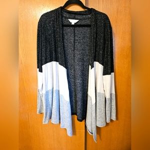 Tri-color cardigan